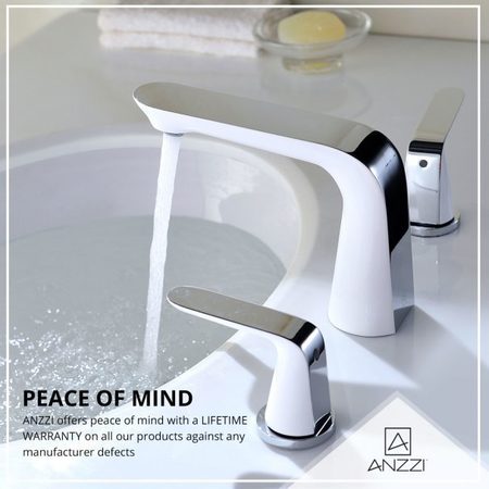 Anzzi Pendant 8" Widespread Low-Arc Bathroom Faucet, Polished Chrome L-AZ018